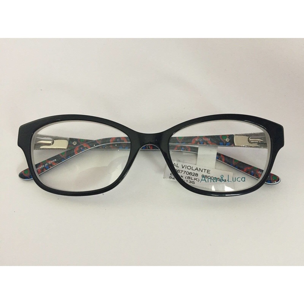 New Ana & Luca Violante Eyeglasses Black 52-17-135 Frames